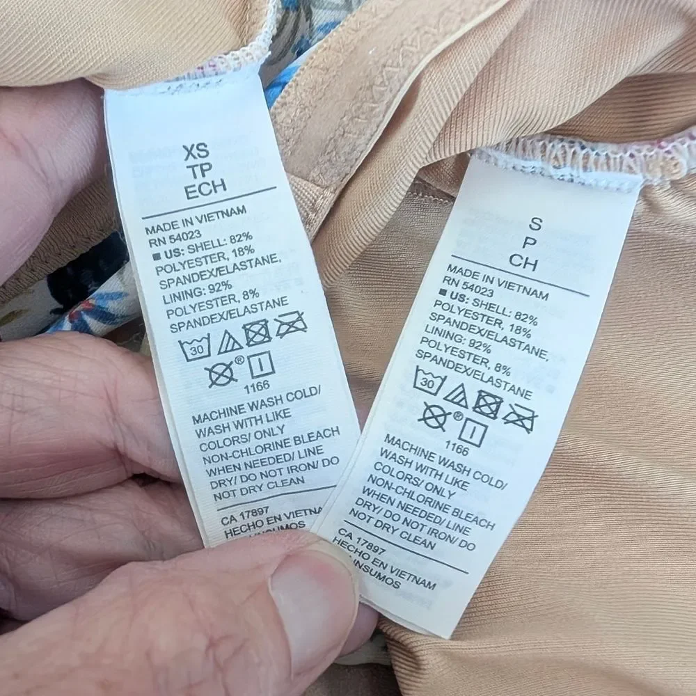Old Navy Printed Bandeau Swim Top & High Waist Bottoms Wildflower Size S/XS